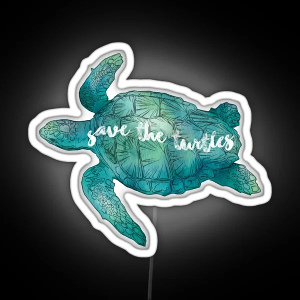 Save The Turtles RGB Neon Sign