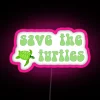 Save the Turtles RGB Neon Sign with Color Changing Effects