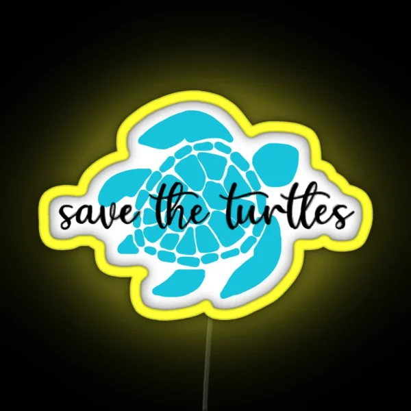 Save The Turtles RGB Neon Sign