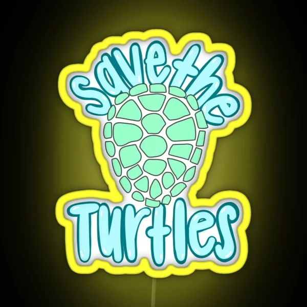 Save The Turtles RGB Neon Sign