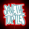 Eye-catching RGB neon sign for turtle conservation awareness supporters