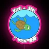 Vibrant RGB LED canvas turtle conservation awareness digital display artwork
