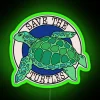 Save the Turtles Eco-Friendly RGB Neon Wall Decor Art Piece