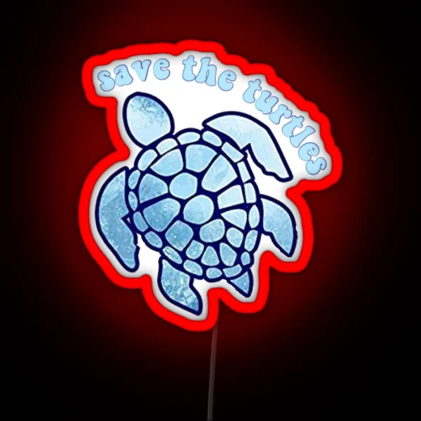 Save The Turtles RGB Neon Sign