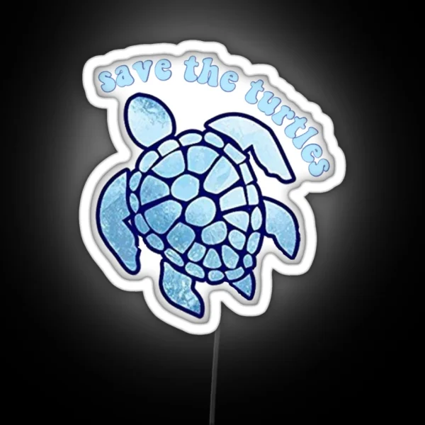 Save The Turtles RGB Neon Sign