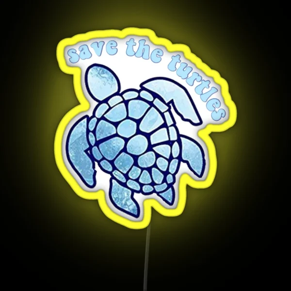 Save The Turtles RGB Neon Sign