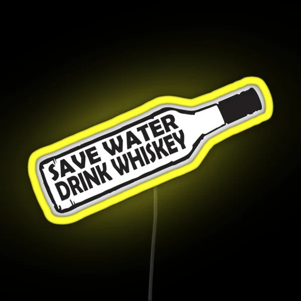 Save Water Drink Whiskey RGB Neon Sign