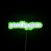 Modern blue neon wall art Saved by Grace inspirational decor