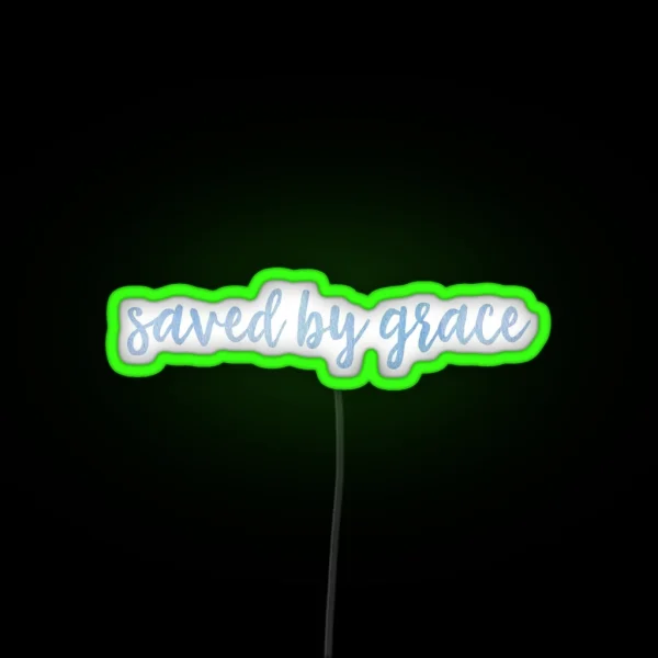 Saved By Grace Blue RGB Neon Sign