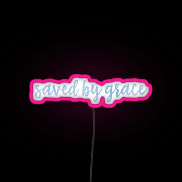 Saved By Grace Blue RGB Neon Sign