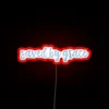Neon inspirational reminder of salvation and divine mercy always nearby.