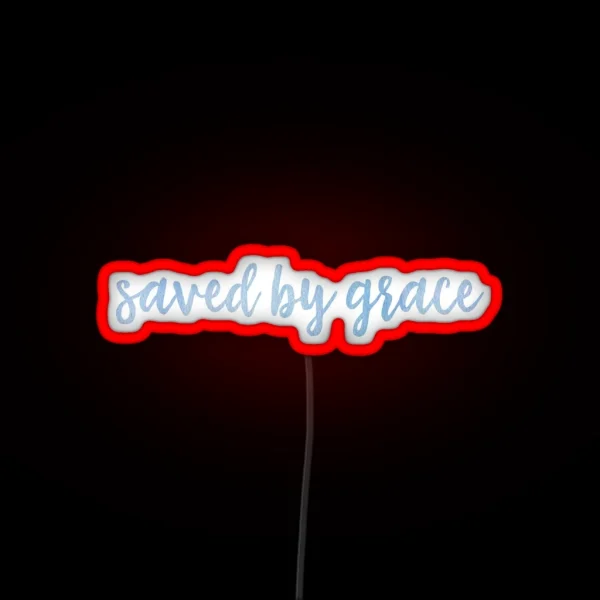 Saved By Grace Blue RGB Neon Sign