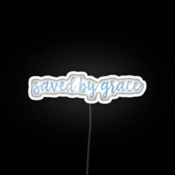 Saved By Grace Blue RGB Neon Sign