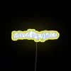 Religious inspirational home decor with customizable color blue LED neon