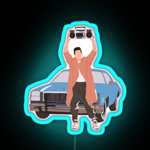 Say Anything Lloyd Dobler Holding His Boom Box RGB Neon Sign