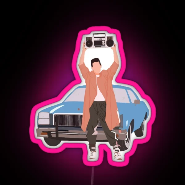 Say Anything Lloyd Dobler Holding His Boom Box RGB Neon Sign