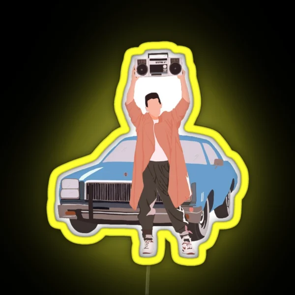 Say Anything Lloyd Dobler Holding His Boom Box RGB Neon Sign