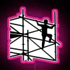 Vibrant scaffolder neon sign with colorful RGB LED lighting effects
