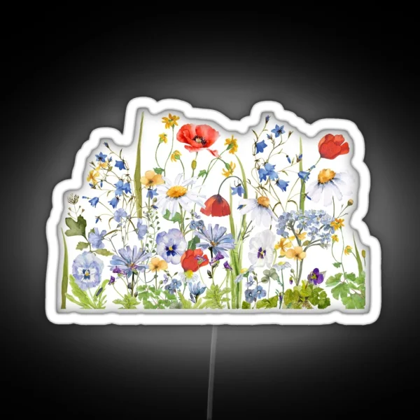 Scandinavian Wildflower Summer Meadow II Botanical RGB Neon Sign