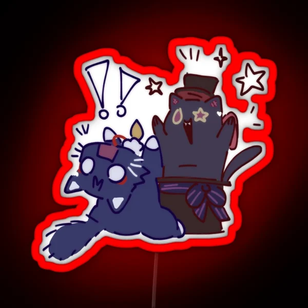 Scarameow And Lyney Cat RGB Neon Sign