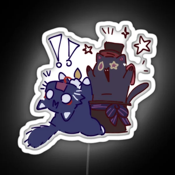 Scarameow And Lyney Cat RGB Neon Sign