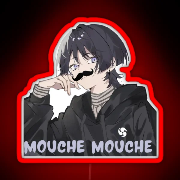 Scaramouche Genshin Impact Meme Moustache RGB Neon Sign