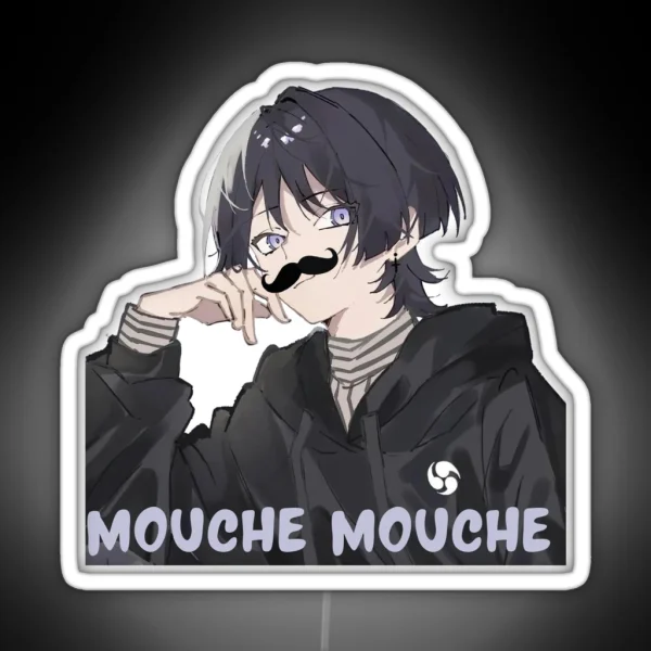 Scaramouche Genshin Impact Meme Moustache RGB Neon Sign