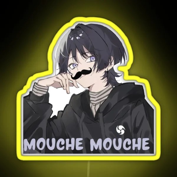 Scaramouche Genshin Impact Meme Moustache RGB Neon Sign