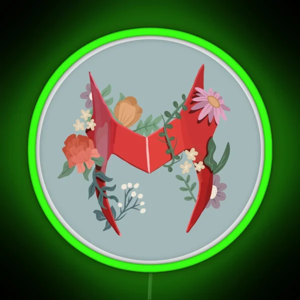 Scarlett Witch Headpiece With Flowers RGB Neon Sign
