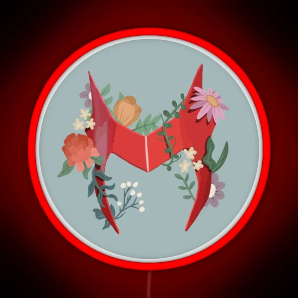 Scarlett Witch Headpiece With Flowers RGB Neon Sign