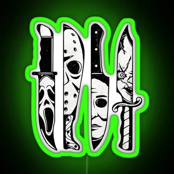 Scary Horror Movies Halloween Costume Gift RGB Neon Sign