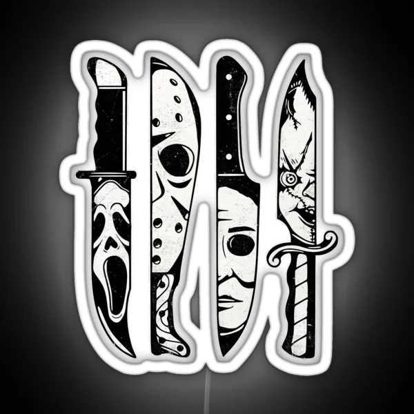 Scary Horror Movies Halloween Costume Gift RGB Neon Sign