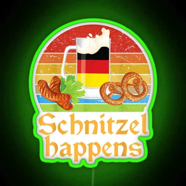 Schnitzel Happens Prost Beer German Flag RGB Neon Sign