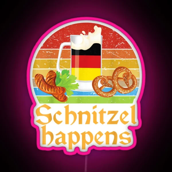 Schnitzel Happens Prost Beer German Flag RGB Neon Sign