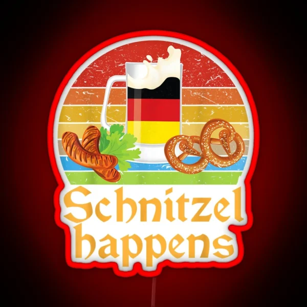 Schnitzel Happens Prost Beer German Flag RGB Neon Sign