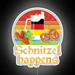 Schnitzel Happens Prost Beer German Flag RGB Neon Sign