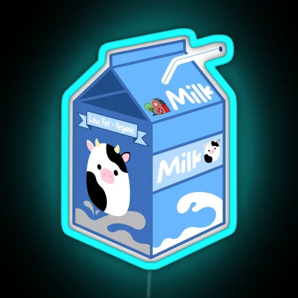 School Lunch Milk Carton RGB Neon Sign