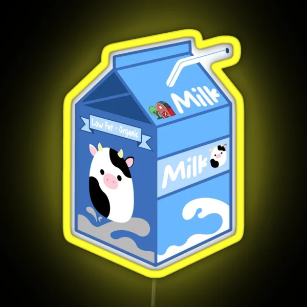 School Lunch Milk Carton RGB Neon Sign