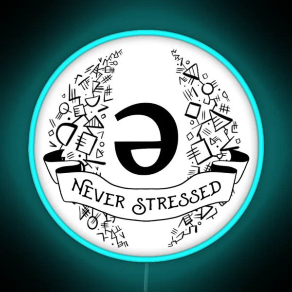 Schwa Never Stressed Geometric Black RGB Neon Sign