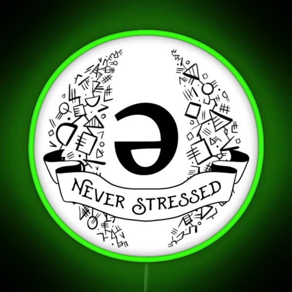 Schwa Never Stressed Geometric Black RGB Neon Sign