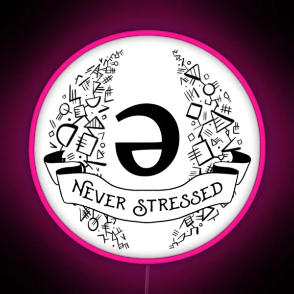 Schwa Never Stressed Geometric Black RGB Neon Sign