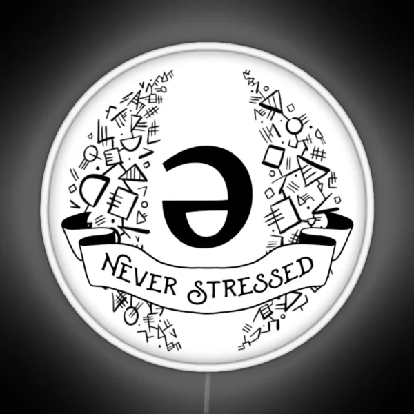 Schwa Never Stressed Geometric Black RGB Neon Sign