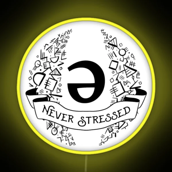 Schwa Never Stressed Geometric Black RGB Neon Sign
