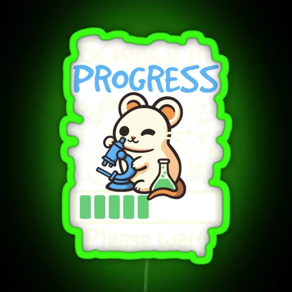 Science In Progress Scientist Mouse RGB Neon Sign
