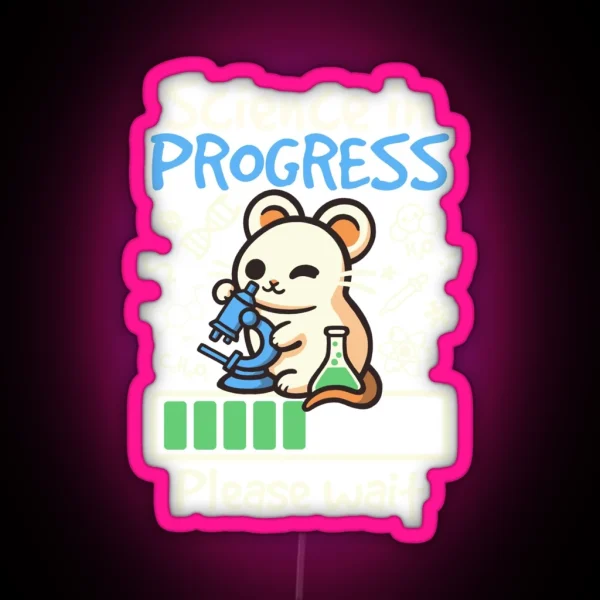 Science In Progress Scientist Mouse RGB Neon Sign