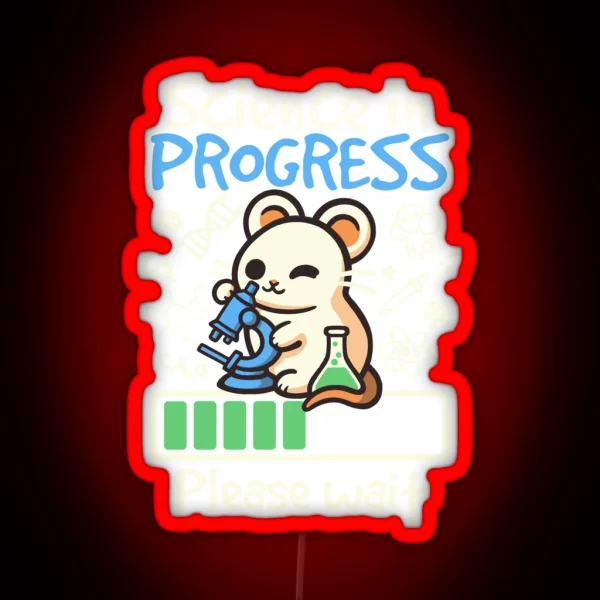Science In Progress Scientist Mouse RGB Neon Sign