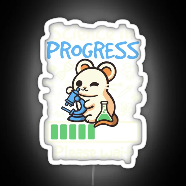 Science In Progress Scientist Mouse RGB Neon Sign