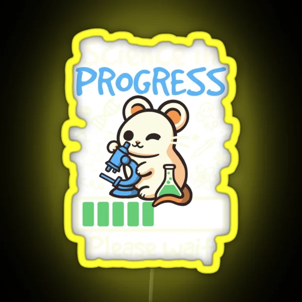 Science In Progress Scientist Mouse RGB Neon Sign