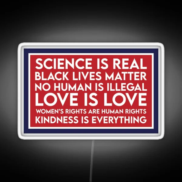 Science Is Real Women S Rights Car Decal Kindness Bumper RGB Neon Sign