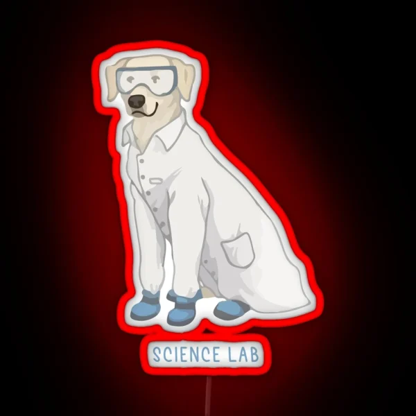 Science Lab Lab Dog Science Dog RGB Neon Sign
